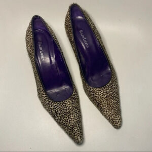Ralph Lauren Animal Print Textured Stiletto Heels